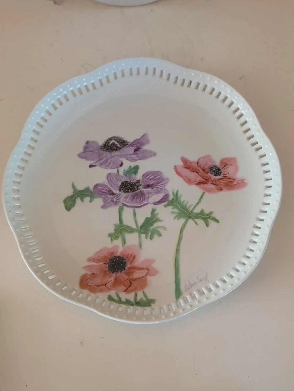 2 Signed & Hand-Painted SD & Shirley, Decorative Plates.